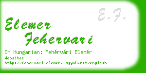 elemer fehervari business card